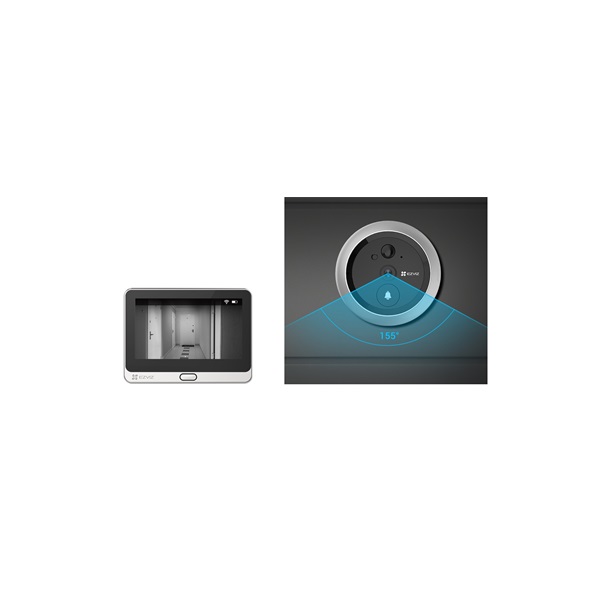 EZVIZ DP2C beltéri WiFi-s ajtócsengő 155° kamerával  1080p PIR mozgásérzékelés  4.3" kijelző microSD (256GB)