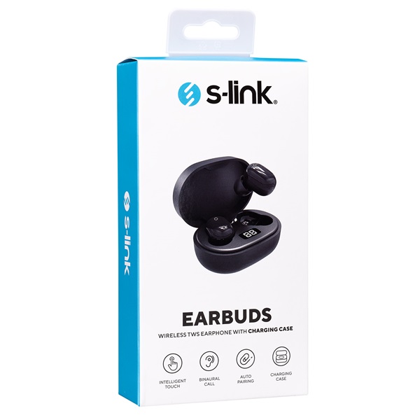 S-Link SL-TWS05  Bluetooth v5.0 mikrofon Vezeték Nélküli Fülhallgató   Fekete