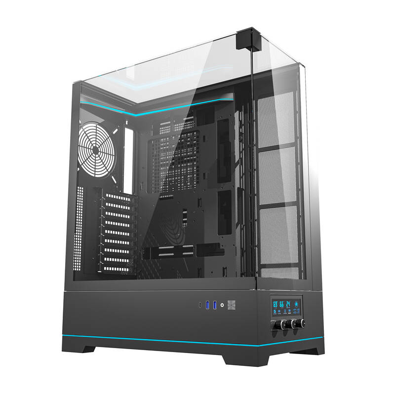 Darkflash DY450L számítógépház ventilátorok nélkül Fekete 