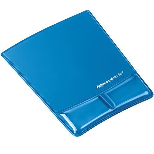Fellowes Health-V Crystal egéralátét csuklótámasszal kék Fellowes Health-V Crystal egéralátét csuklótámasszal kék