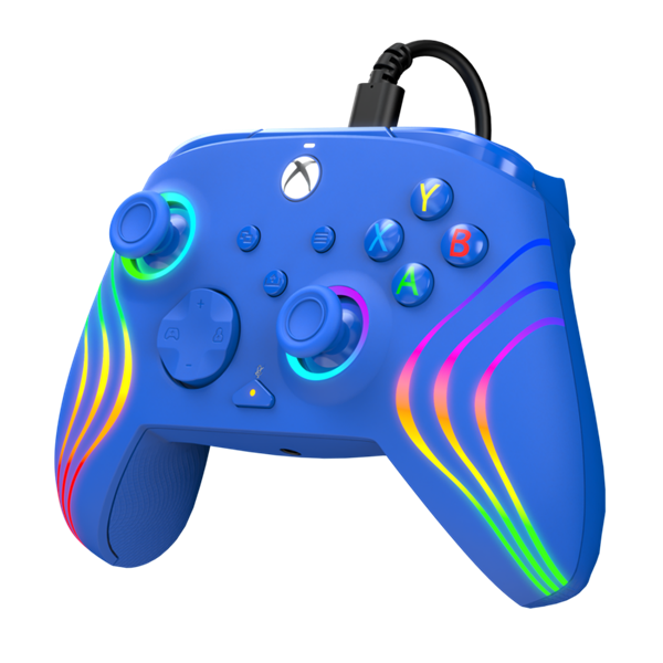 PDP Afterglow Wave Xbox Series X|S/Xbox One/PC RGB LED kék vezetékes kontroller