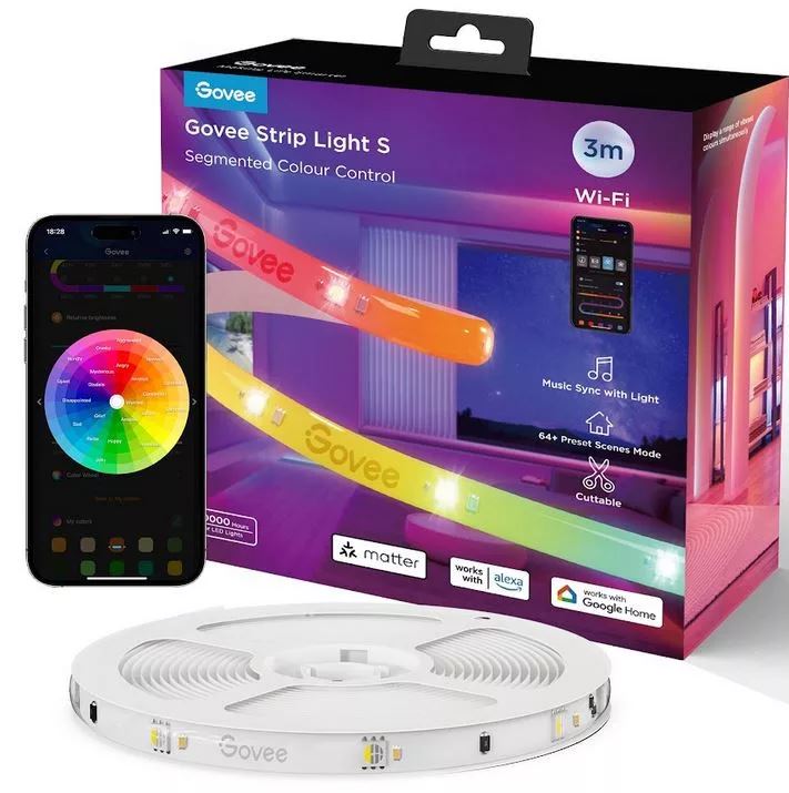 Govee H612FCD1 RGBIC Wi-Fi + Bluetooth LED szalag 3m  