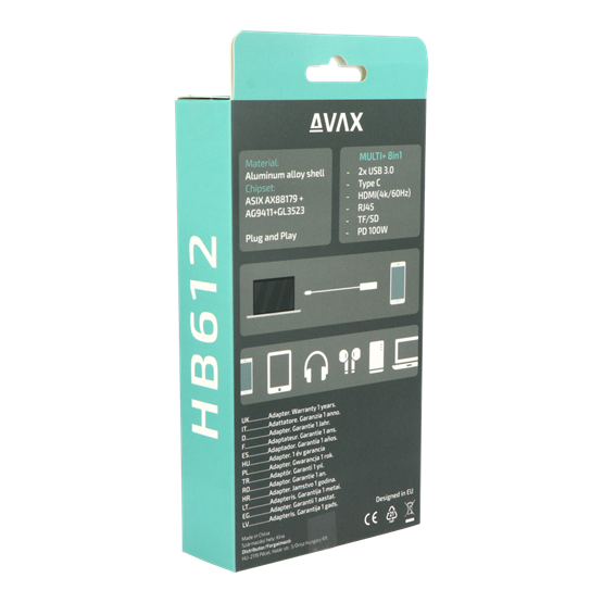  AVAX HB612 CONNECT+ 8in1 Multi HUB  