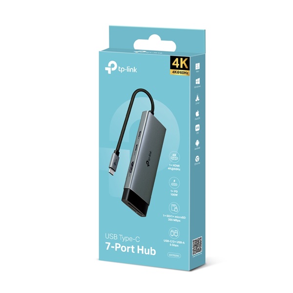 TP-LINK UH7020C 7 portos USB Type-C HUB TP-LINK UH7020C 7 portos USB Type-C HUB