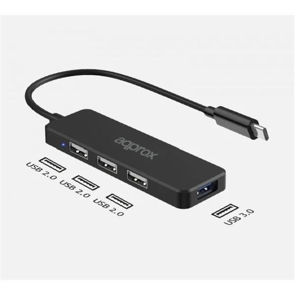 Approx APPC48 4 portos USB Hub fekete