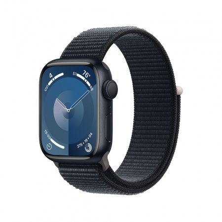 Apple Watch Series 9 GPS 45mm Midnight alumíniumtok, Midnight sport Loop (MR9C3)