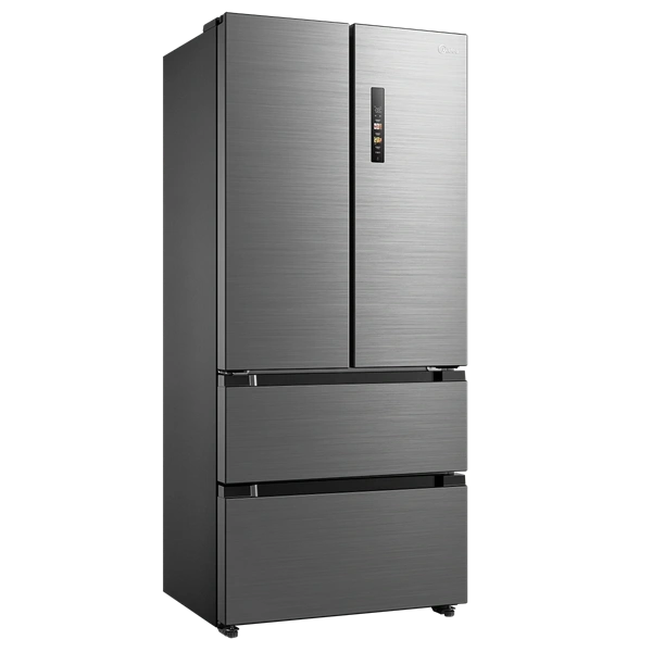Midea MDRF692FIE46 négyajtós  Hűtő:347L  Fagyasztó:169L  No frost Side by side hűtőszekrény Inox
