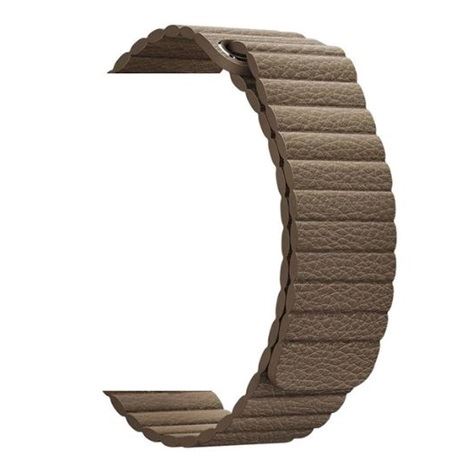 Mybandz Apple Watch 42/44mm mágneses bőr óraszíj barna (APW422346)