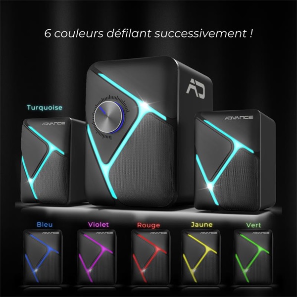 Advance SOUNDPHONIC RGB 11W RMS BLUETOOTH 2.1, Bluetooth/3,5mm RGB Hangszóró Fekete Advance SOUNDPHONIC RGB 11W RMS BLUETOOTH 2.1, Bluetooth/3,5mm RGB Hangszóró Fekete