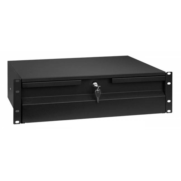 Stalflex rack szekrény fiók 3U 19" fekete (RD19-3U-B)