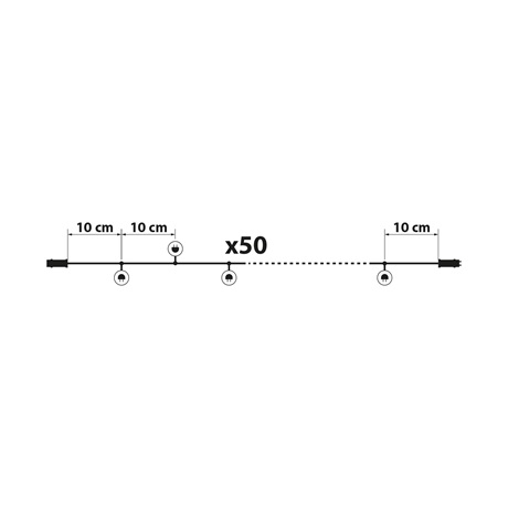 LED FÉNYFÜZÉR 5,2 M, HIDEGFEHÉR