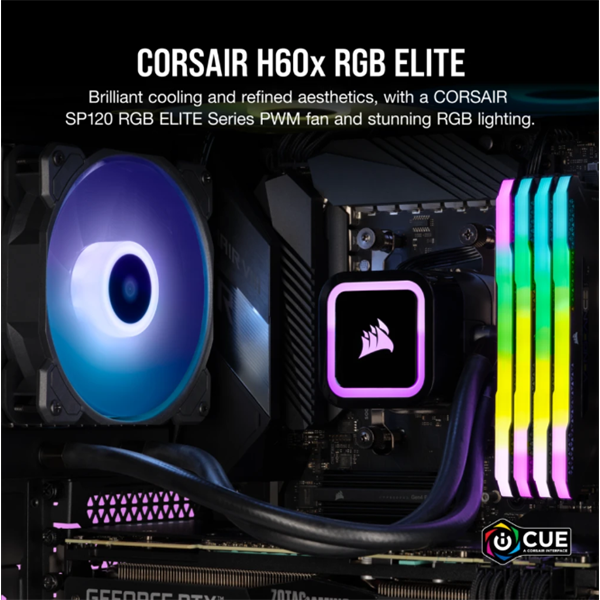 CORSAIR H60x ELITE, 120mm Radiator, Liquid CPU Hűtő