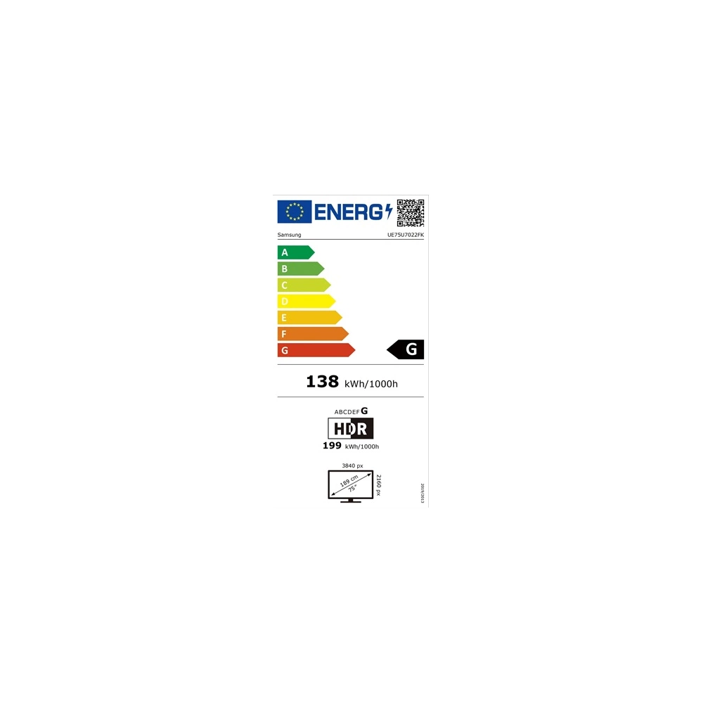 Samsung 75" UE75U7022FKXXH 4K UHD Smart LED TV
