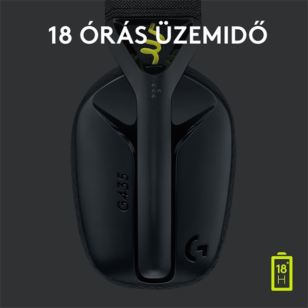 Logitech G435 LIGHTSPEED vezeték nélküli Gaming headset fekete (981-001050)