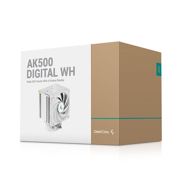 DeepCool AK500 Digital WH 28dB 4pin csatlakozó 5 db heatpipe  12cm  PWM fehér CPU Cooler 