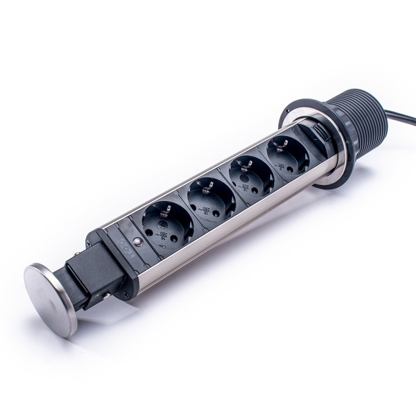 TOO PPS-309-4BR IP20, 4x 2P+F, szálcsiszolt asztalba süllyeszthető elosztó TOO PPS-309-4BR IP20, 4x 2P+F, szálcsiszolt asztalba süllyeszthető elosztó