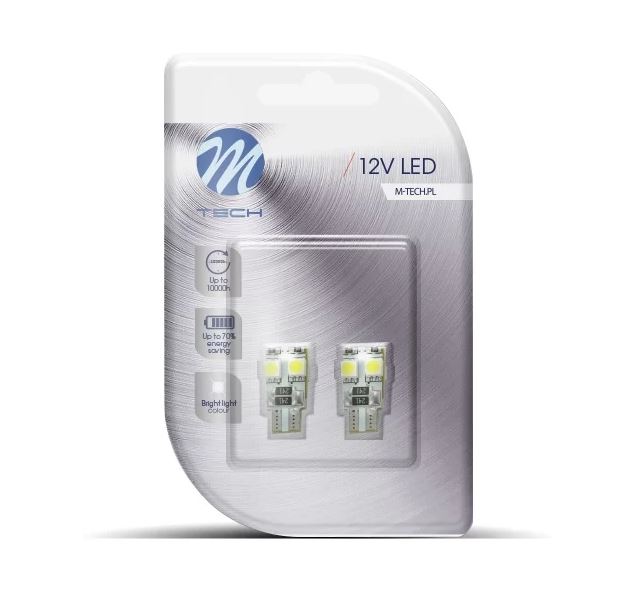 M-Tech T10 LED P 4x5050 SMD Can-Bus fehér színű (72LB313W)