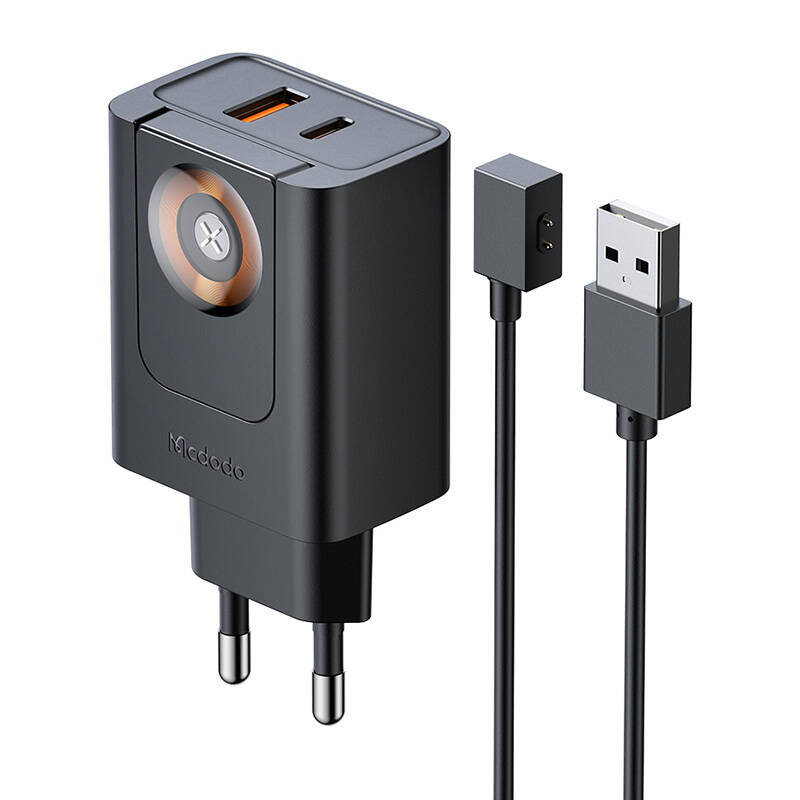 McDodo CH-3700 30W 2-in-1 USB-C+A  töltő Fekete
