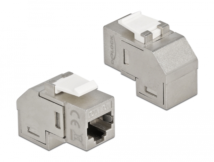 Delock Keystone modul, RJ45-aljzat - RJ45-aljzat, Cat.6A, 90 fokos szögű (86997) Delock Keystone modul, RJ45-aljzat - RJ45-aljzat, Cat.6A, 90 fokos szögű (86997)