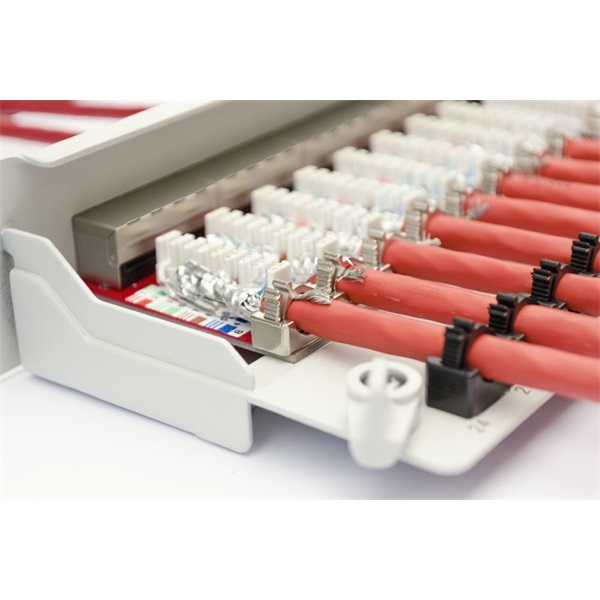 Digitus DN-91624S-EA patch panel 24 port 1U 19" CAT6a árnyékolt fehér