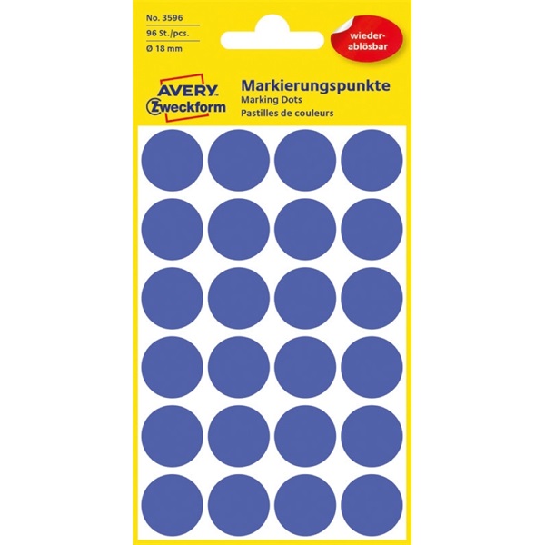 Avery 3596 18mm visszaszedhető 96db-os indigókék jelölőpont Avery 3596 18mm visszaszedhető 96db-os indigókék jelölőpont