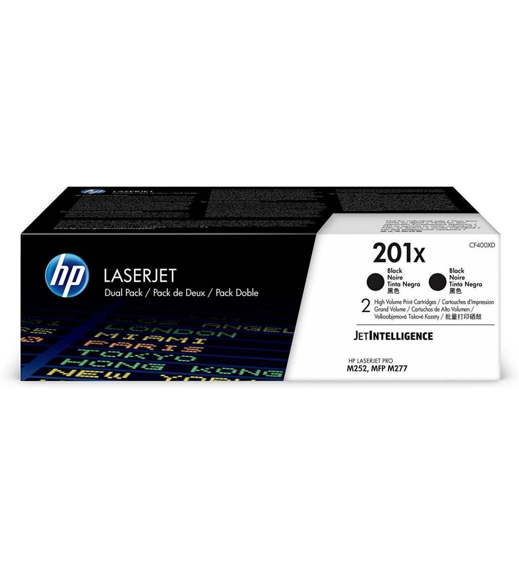 HP 201X 2 darabos nagy kapacitású LaserJet tonerkazetta fekete (CF400XD) HP 201X 2 darabos nagy kapacitású LaserJet tonerkazetta fekete (CF400XD)