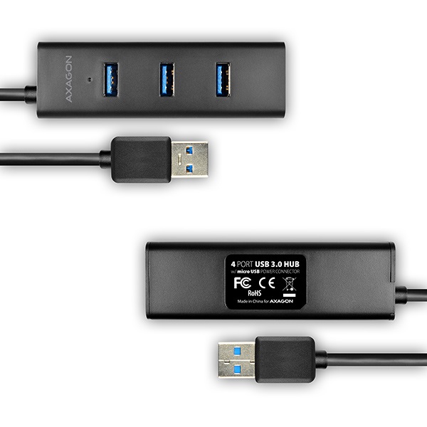 Axagon HUE-S2B négyportos USB 3.0 HUB gyorstöltéssel
