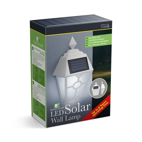 Garden of Eden 11244B LED-ES SZOLÁR FALI LÁMPA