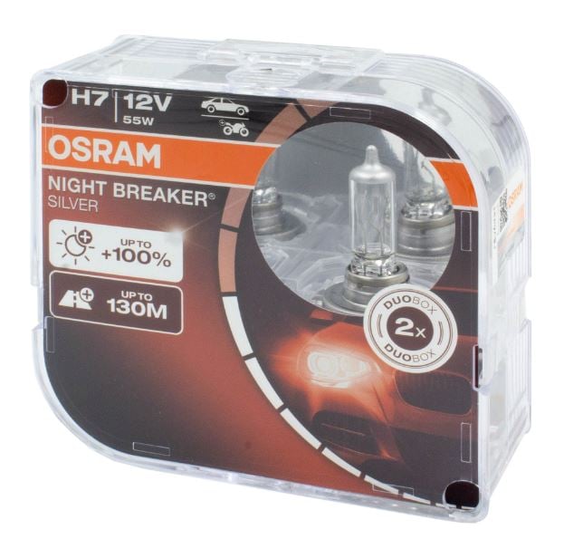 Osram Night Breaker Silver + 100 % izzó H7 PX26d 12 V 55 W 2 db (3064210NBSDUO) Osram Night Breaker Silver + 100 % izzó H7 PX26d 12 V 55 W 2 db (3064210NBSDUO)