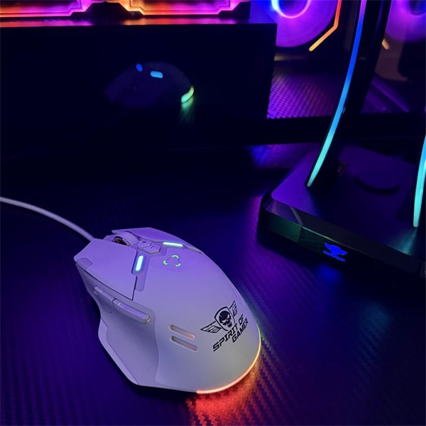 Spirit of Gamer   ELITE-M60 White Optikai 20000 DPI 1000Hz 9 programozható gomb RGB vezetékes Egér Fehér