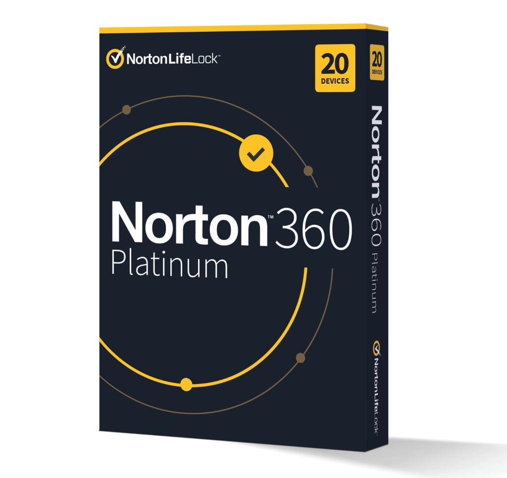 NortonLifeLock Norton 360 Platinum 100GB 1 felhasználó 20 eszköz 1 év dobozos vírusirtó szoftver (21428042)