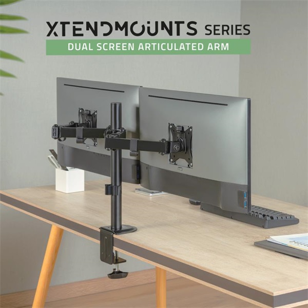 Advance  XTENDMOUNTS Dual 17-32"  dönthető forgatható Monitor Asztali konzol Fekete 