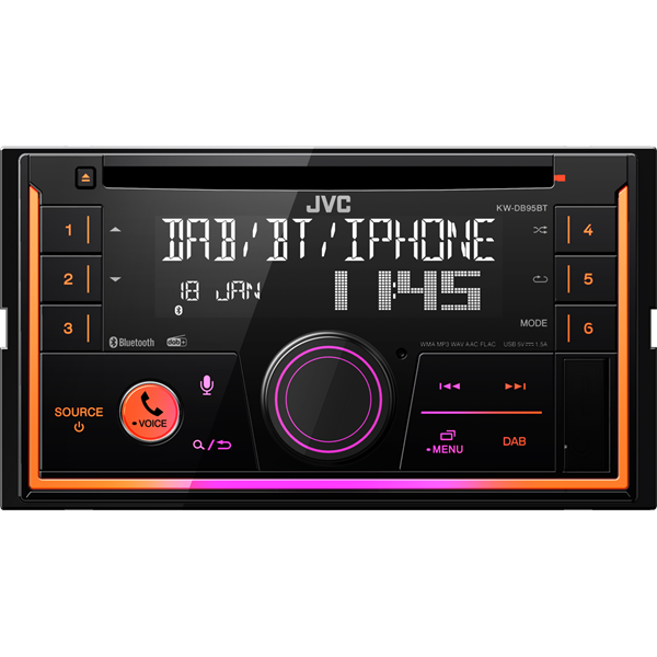 JVC KW-DB95BT 2DIN Bluetooth/USB/AUX autóhifi fejegység JVC KW-DB95BT 2DIN Bluetooth/USB/AUX autóhifi fejegység