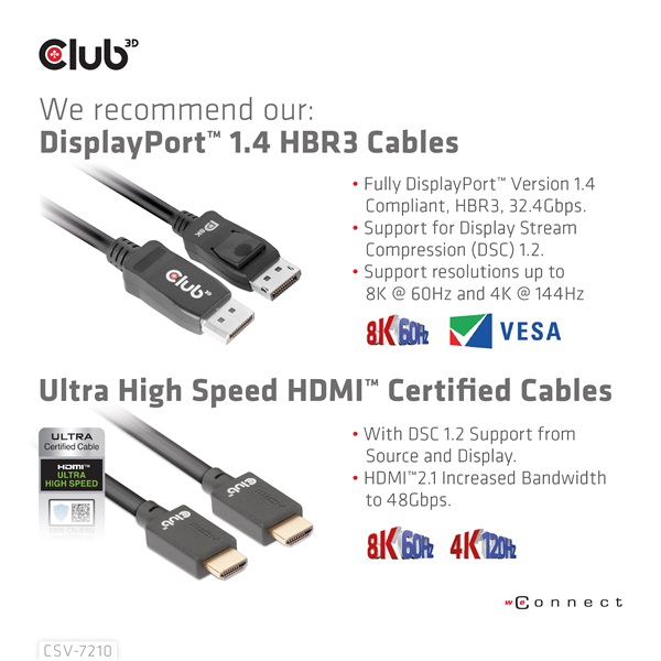 Club 3D   CSV-7210 Dual DisplayPort  4K60Hz  HDMI KVM  IR távirányító KVM Switch 