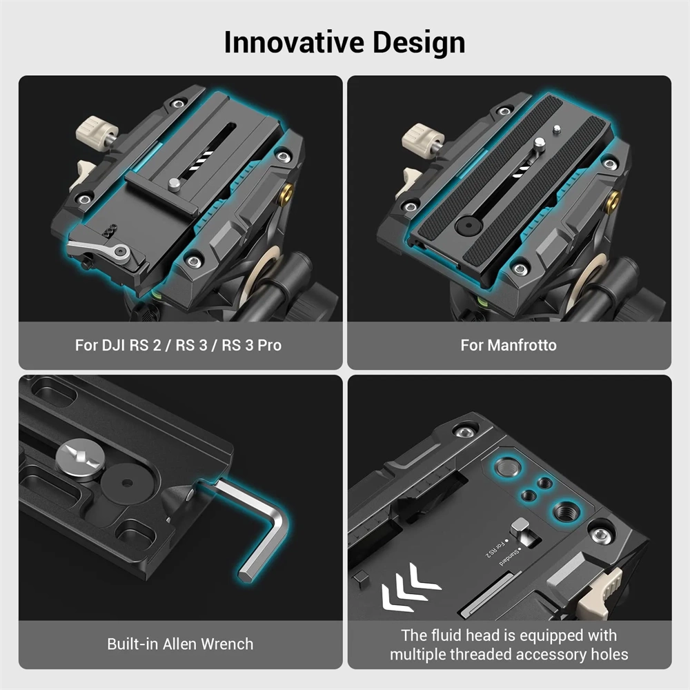 SMALLRIG AD-01 3751 Heavy-Duty Fluid Head Tripod
