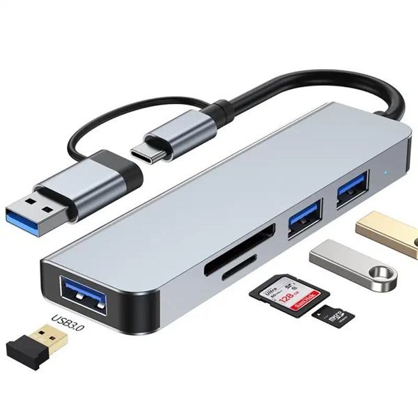 BLACKBIRD USB 3.0 Type-C/USB multiport hub 5in1 3xUSB3.0,SD,TF,ezüst, aluminium ház BLACKBIRD USB 3.0 Type-C/USB multiport hub 5in1 3xUSB3.0,SD,TF,ezüst, aluminium ház