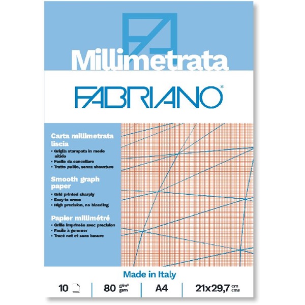 Fabriano A4 80g 10lapos milliméterpapír tömb Fabriano A4 80g 10lapos milliméterpapír tömb