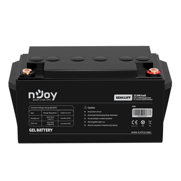 NJOY GE6512FF 12V/65Ah T6 zárt gondozás mentes GEL akkumulátor NJOY GE6512FF 12V/65Ah T6 zárt gondozás mentes GEL akkumulátor