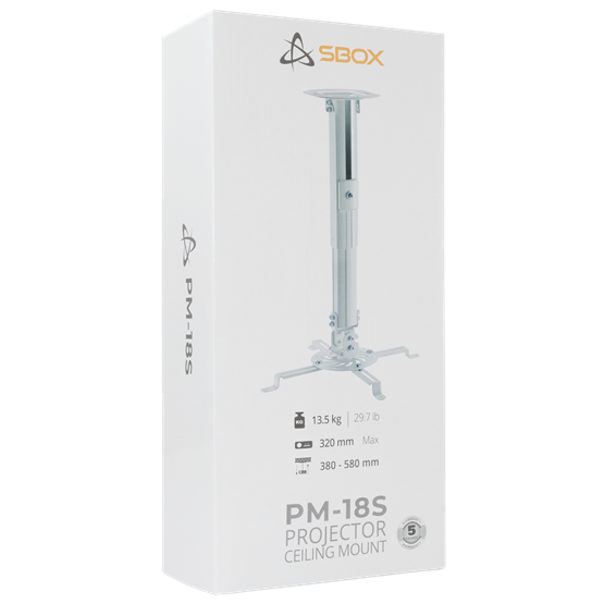  SBOX PM-18S Mennyezeti projektor tartó konzol  dönthető  forgatható max. 13,5 kg