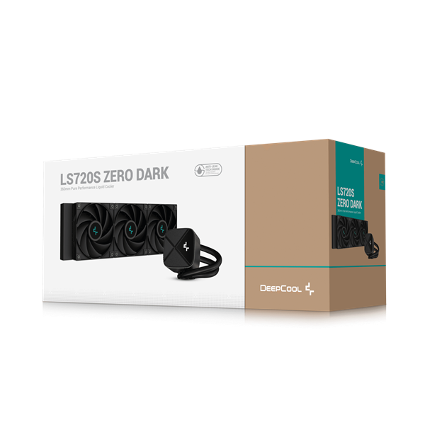 DeepCool CPU Water Cooler - LS720S Zero Dark (max 19dB; max. 145,86 m3/h; 3x12cm, A-RGB LED)