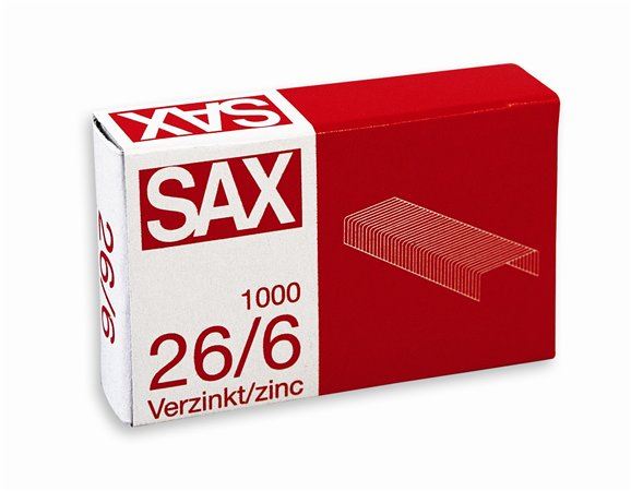 SAX cink tűzőkapocs 26/6, 1000db (1-266-00)