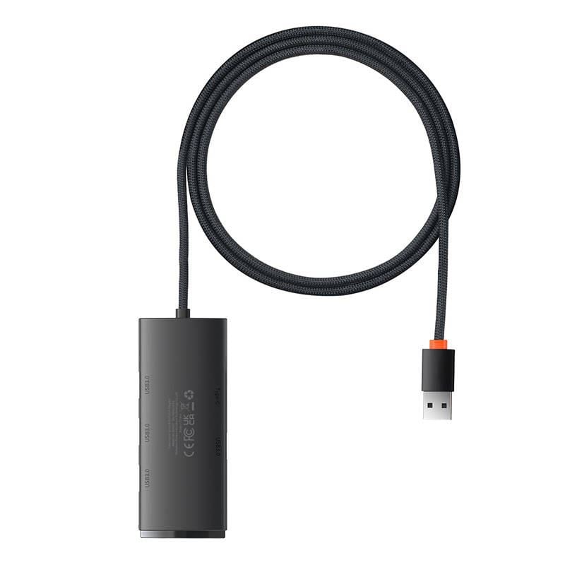 Baseus Lite Series 4 az 1-ben USB - 4x USB 3.0 hub 1m fekete (WKQX030101) Baseus Lite Series 4 az 1-ben USB - 4x USB 3.0 hub 1m fekete (WKQX030101)