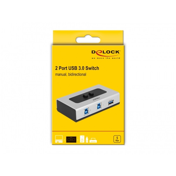 Delock 2 portos manuális kétirányú USB 3.0 kapcsoló (87667) Delock 2 portos manuális kétirányú USB 3.0 kapcsoló (87667)