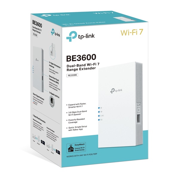 TP-LINK  RE220BE Wireless Range Extender Dual Band BE3600 Wifi 7
