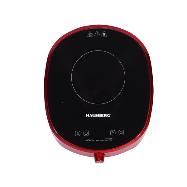 Hausberg HB-1527RS 2000W-os elektromos egylapos indukciós főzőlap érintésvezérléssel Vörös