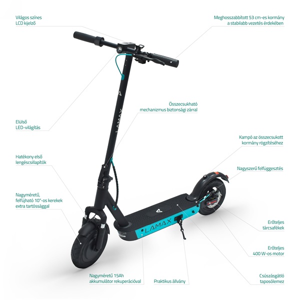 LAMAX eCruiser SC30 400W/15Ah elektromos roller LAMAX eCruiser SC30 400W/15Ah elektromos roller