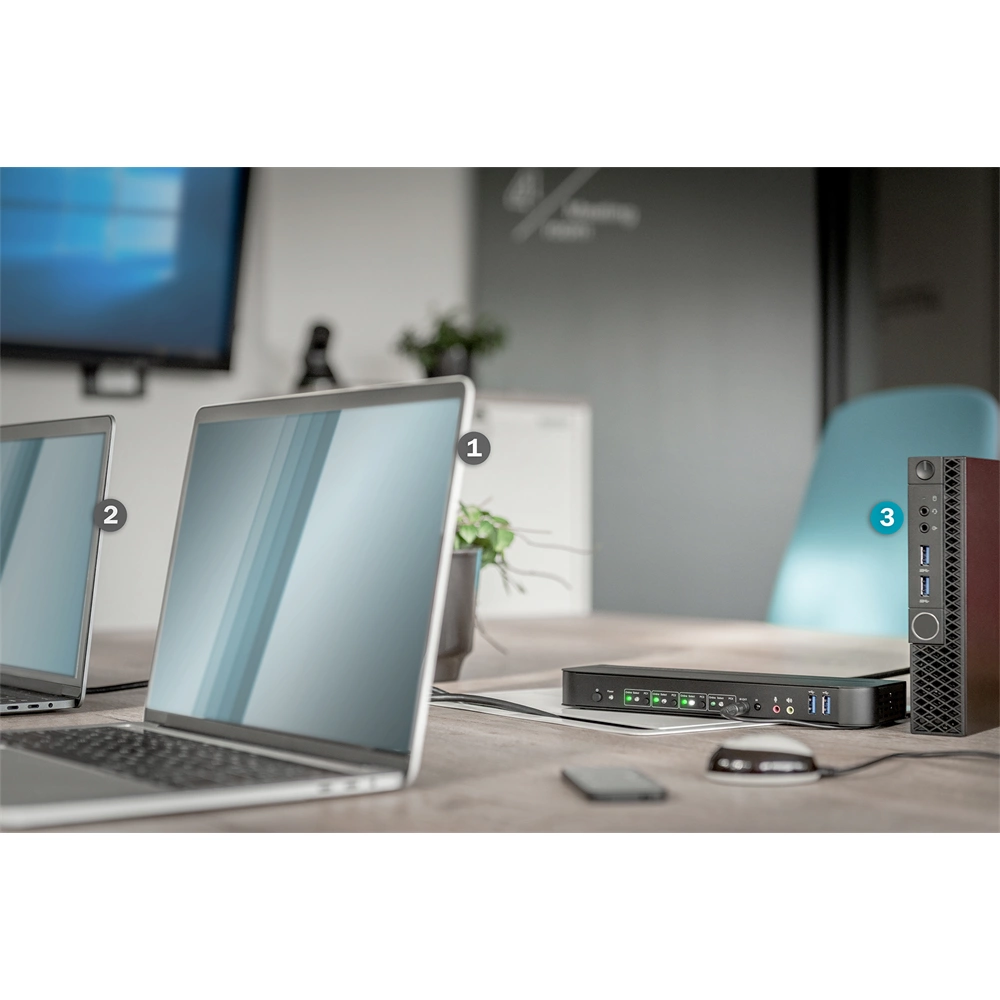 Digitus 4-Port, 4K60Hz, 4x DP in, 1x DP/HDMI out KVM Switch