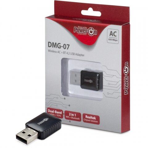 PowerON DMG-07 Wi-Fi 5 + BT4.2 USB Adapter (88888146) PowerON DMG-07 Wi-Fi 5 + BT4.2 USB Adapter (88888146)