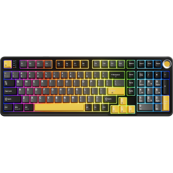 BILL MARVO TITAN 98 vezeték nélküli gaming billentyűzet - Fekete - US /Banana Crystal Linear/