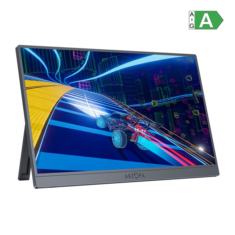 Arzopa 16,1" Z1FC Hordozható monitor - 1920x1080, 144 Hz, Hangszóró, Ezüstszürke